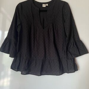 GAP Black Textured Women's Blouse